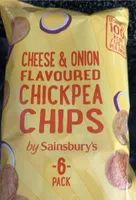 Cheese and onion flavoured chickpea chips