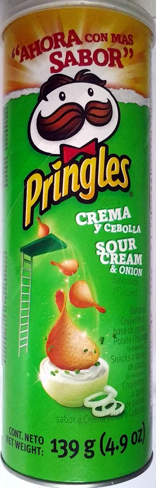 Aperitivo de patatas "Pringles" Sabor crema y cebolla