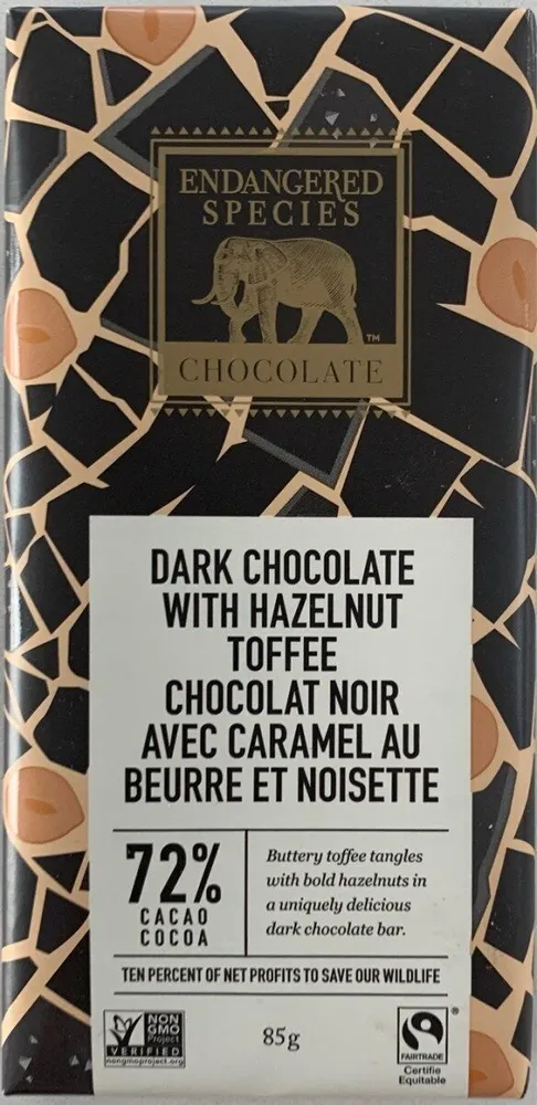 Dark Chocolate With Hazelnut Toffee (Black Rhino)