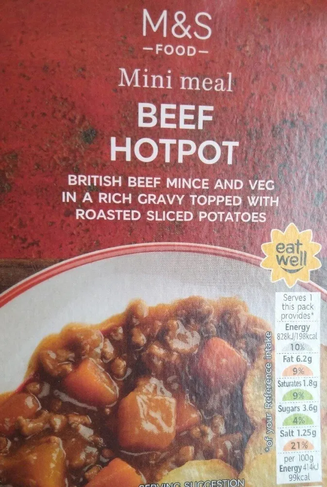 M&S -FOOD- Mini meal BEEF HOTPOT BRITISH BEEF MINC