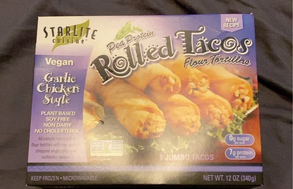 Vegan Rolled Tacos Garlic Chicken Style