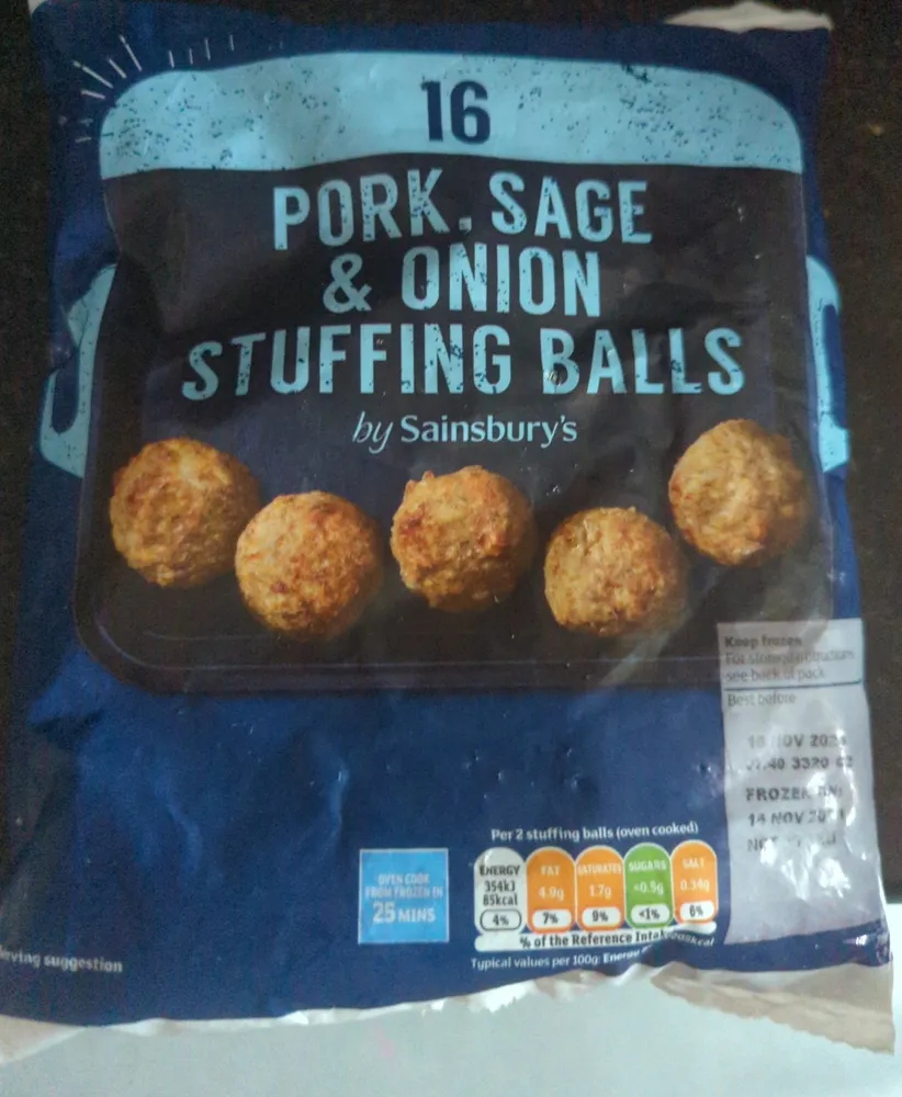 16 Pork, Sage & Onion Stuffing Balls