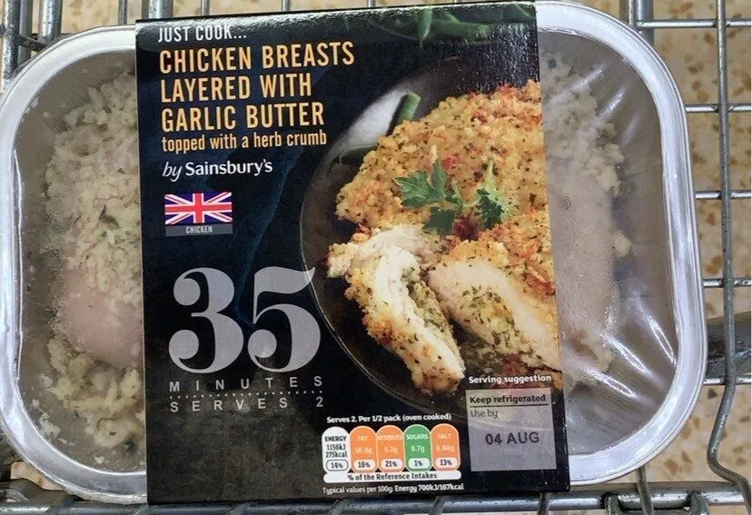 Chicken Breasts Layered with Garlic Butter
