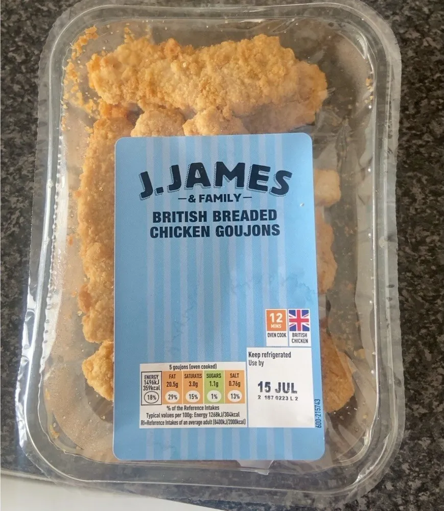 british breaded chicken goujons