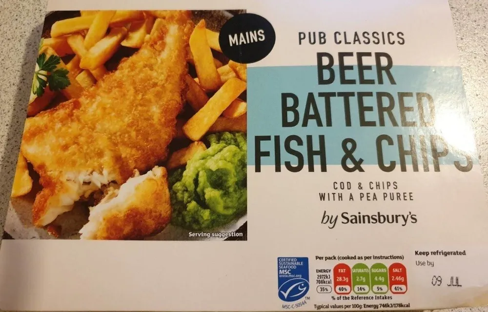Pub classic beer battered fish and chips