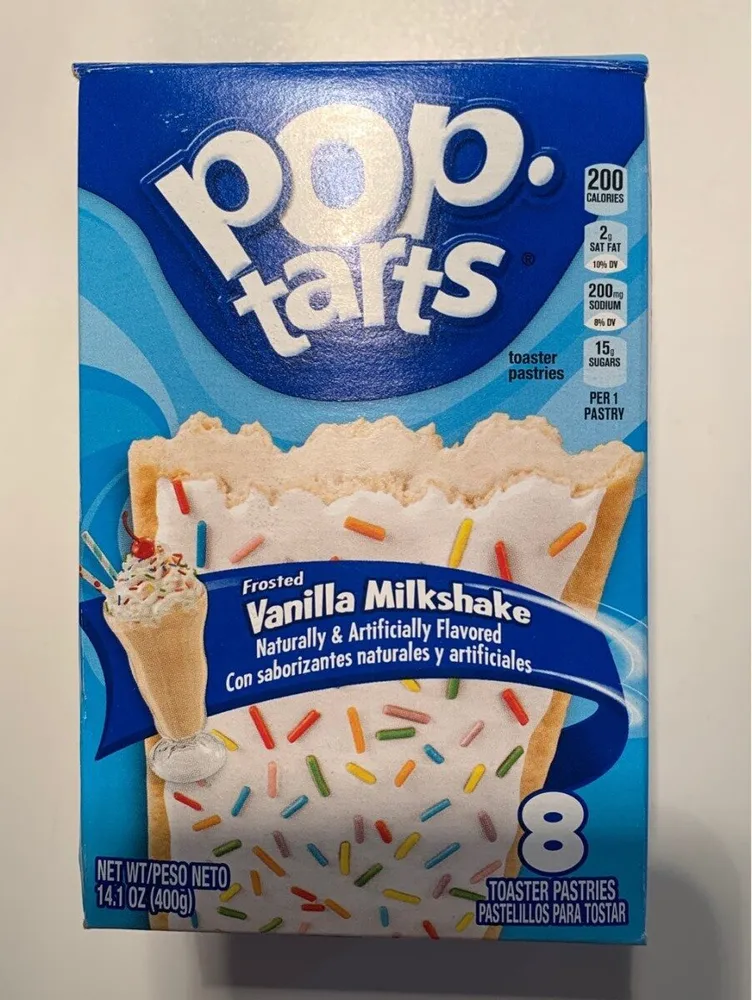 Frosted vanilla milkshake, vanilla milkshake