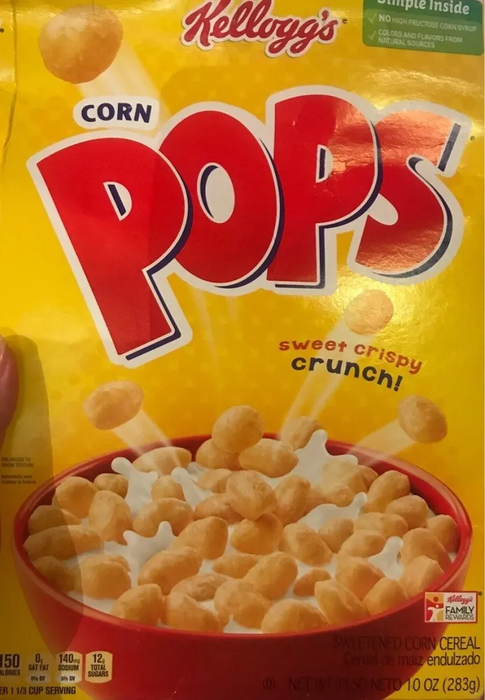 Corn pops sweetened corn cereal