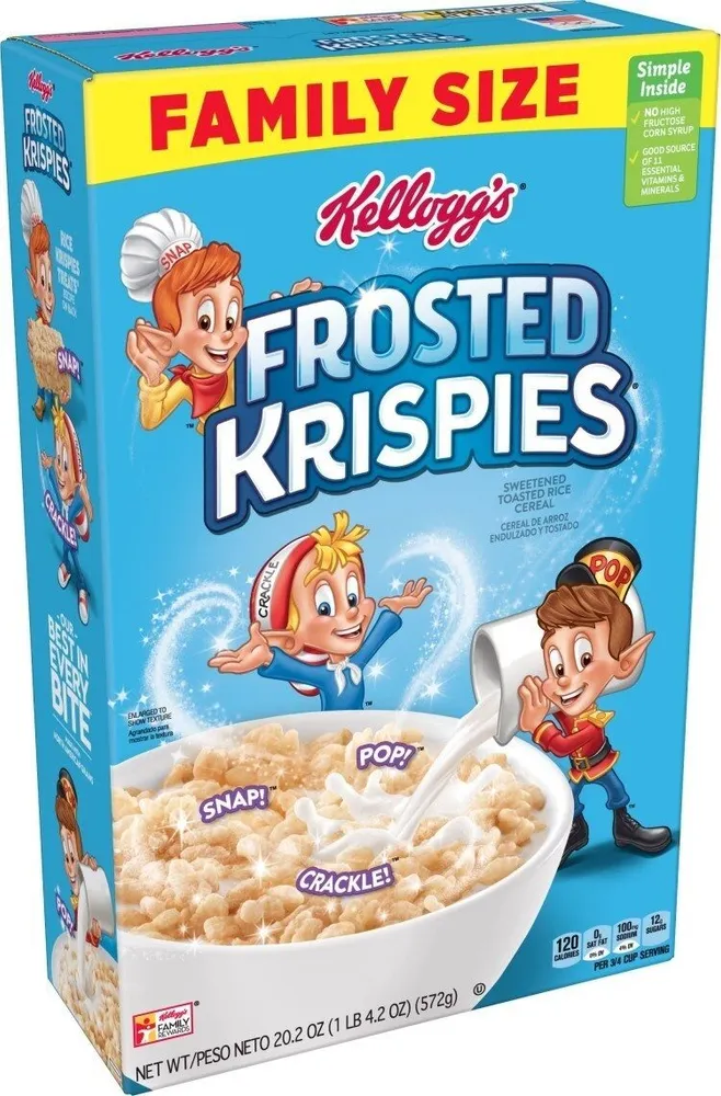Frosted krispies sweetened toasted rice cereal