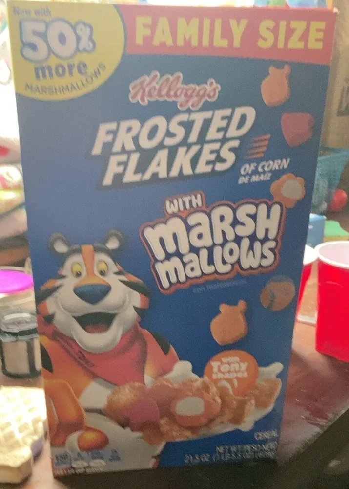 Frosted flakes with marshmallows