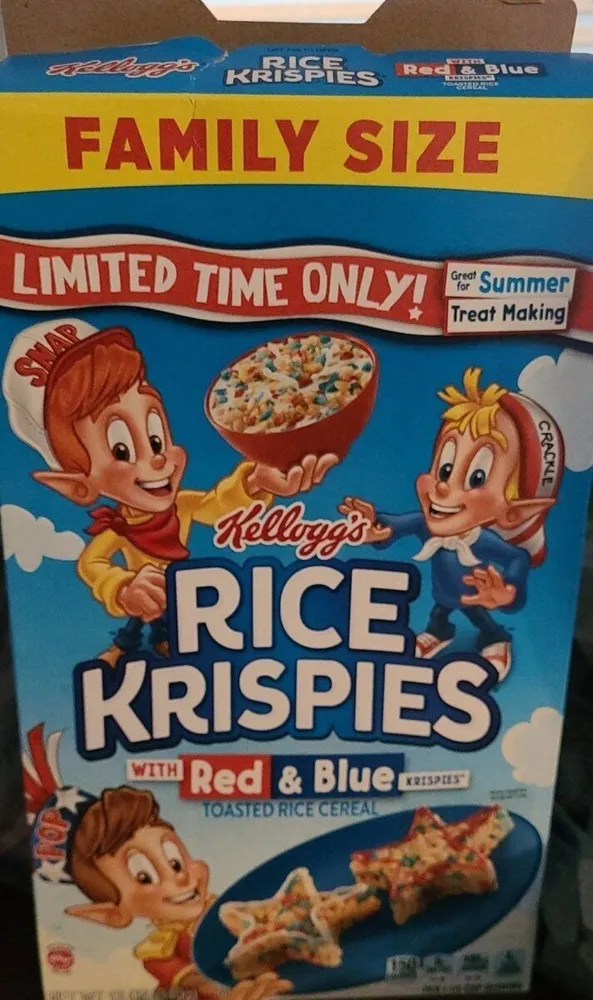 Rice krispies red and blue