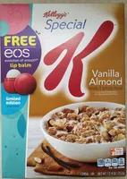 Crunchy rice & wheat flakes cereal, vanilla almond