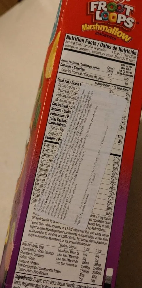 Sweetened multi-grain cereal, winter blast marshmallows