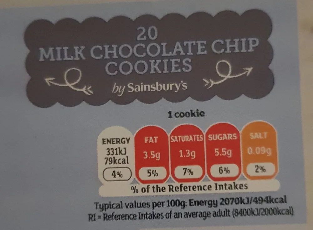 Sainsbury's 20 Milk Chocolate Cookies
