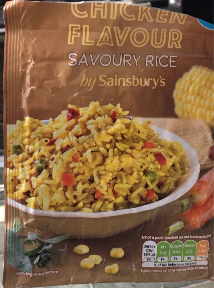 Chicken flavour savoury rice by sainsbury’s