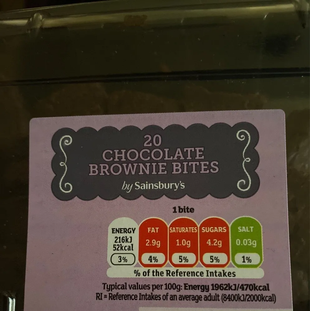 Chocolate brownie bite