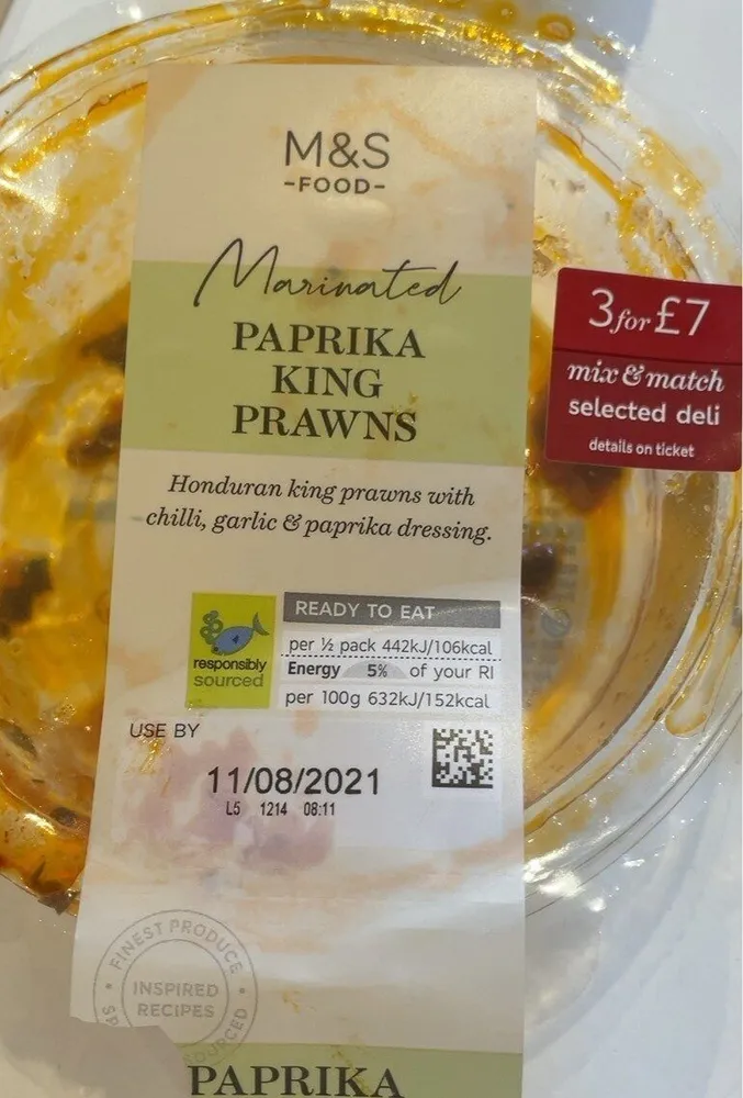 Paprika king prawns