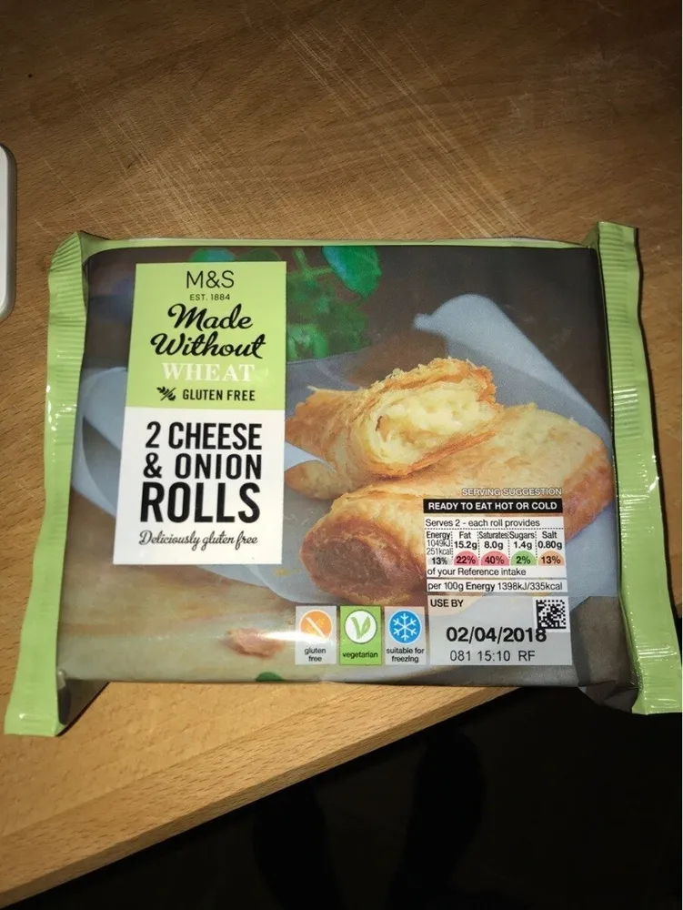 2 cheese & onion rolls