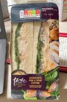 Chicken with pork and thyme stuffing sandwich