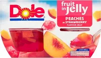 PEACH IN STRAWBERRY FLAVOUR JELLY