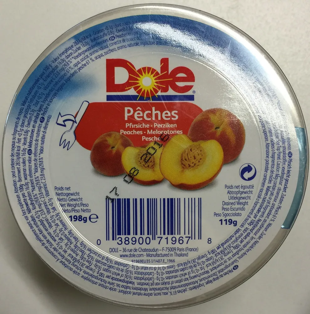 Pêches au sirop léger