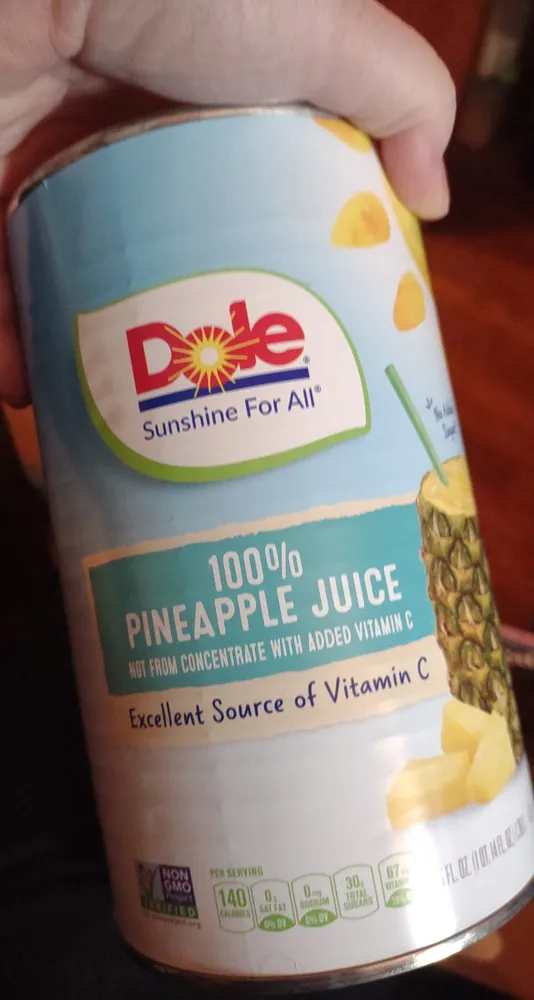 100% pineapple juice