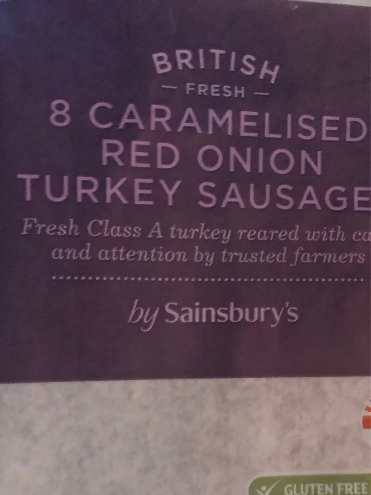 Caramelised red onion turkey sausages