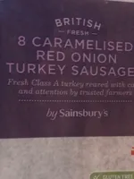 Caramelised red onion turkey sausages