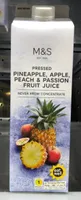 Pressed pinapple, apple, peach & passion fruit juice