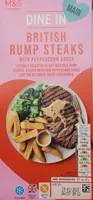 Beef rump steaks with a sachet of peppercorn sauce