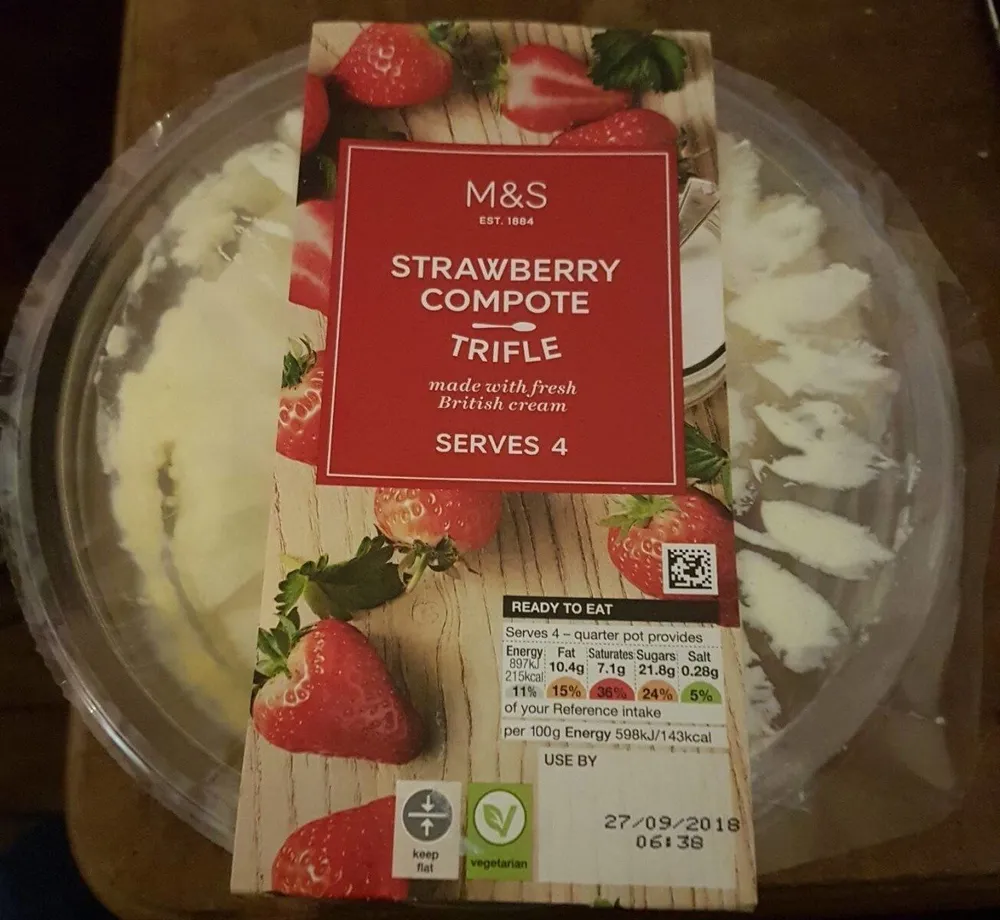 Strawberry compote trifle