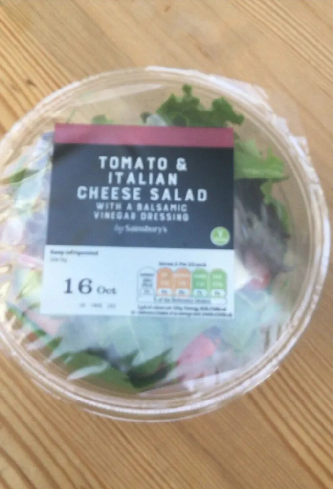 Tomato & Italian cheese salad with a balsamic vinegar dressing