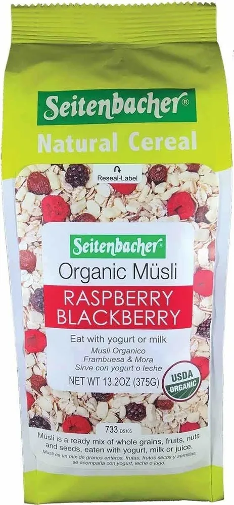 Organic muesli raspberry blackberry natural cereal