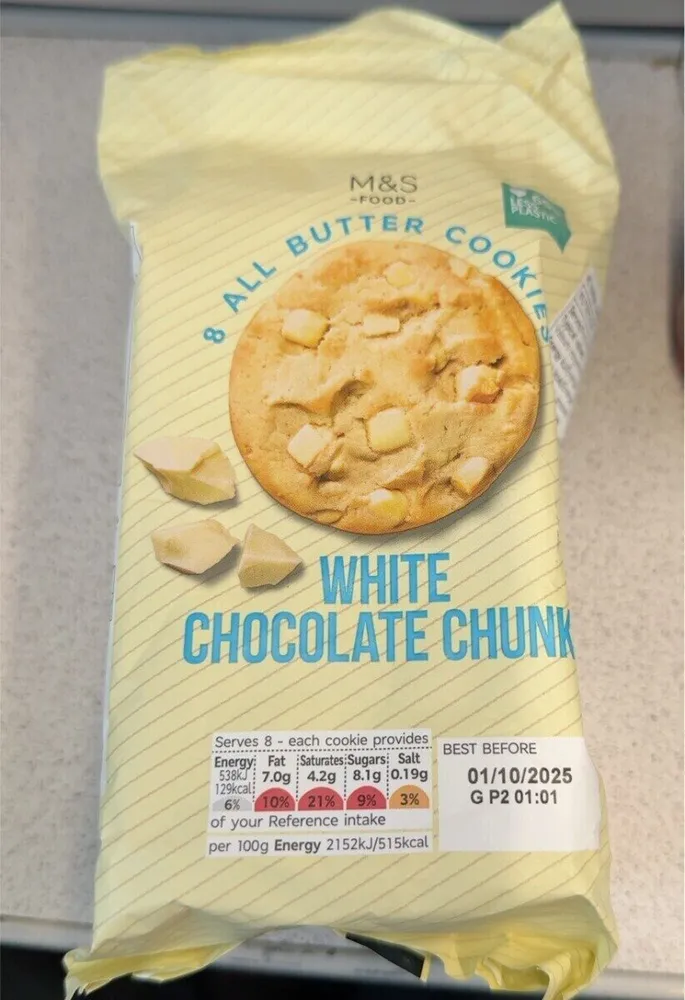 Belgian white chocolate chunk cookies