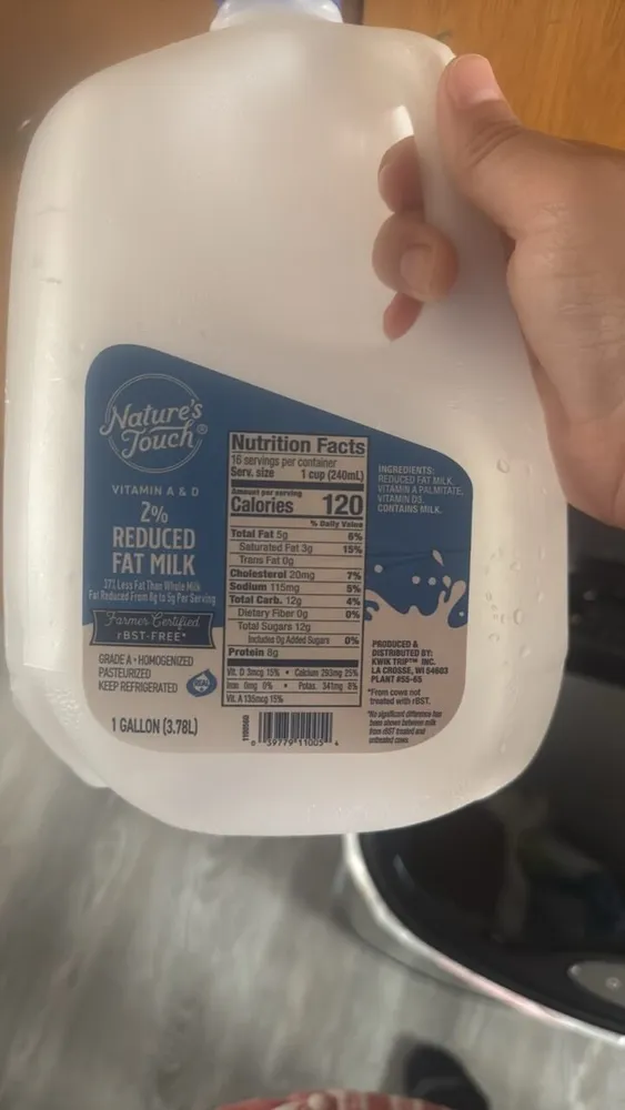 2% Reduced Fat Milk