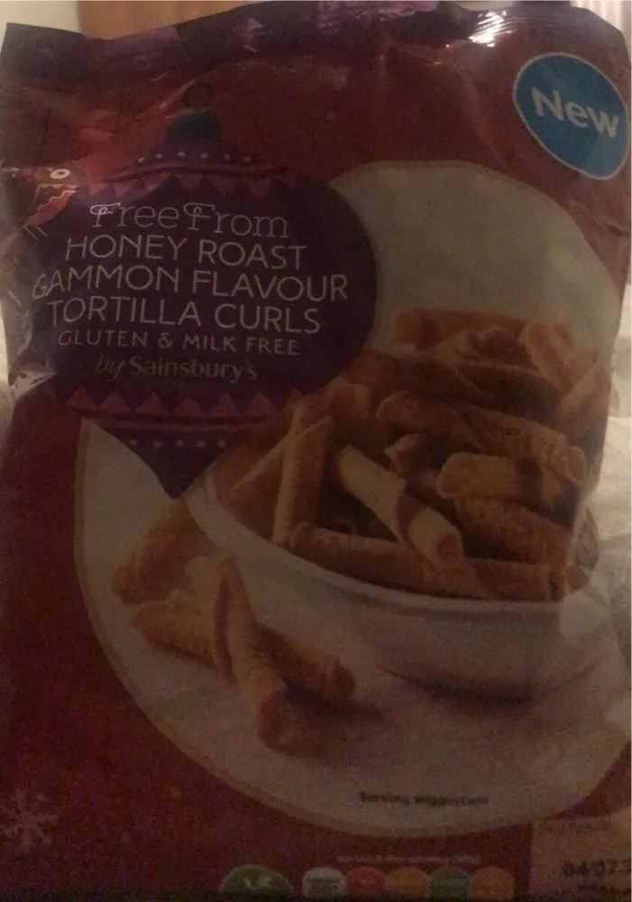 Free from honey roast gammon flavour tortilla curls