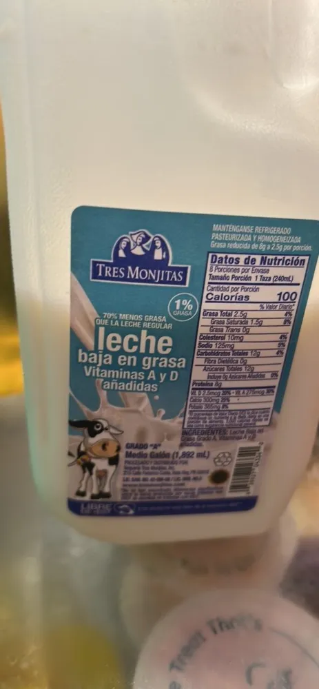 Leche baja en grasa