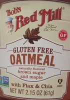 Gluten Free Oatmeal naturally flavored brown sugar and maple with Flax & Chia