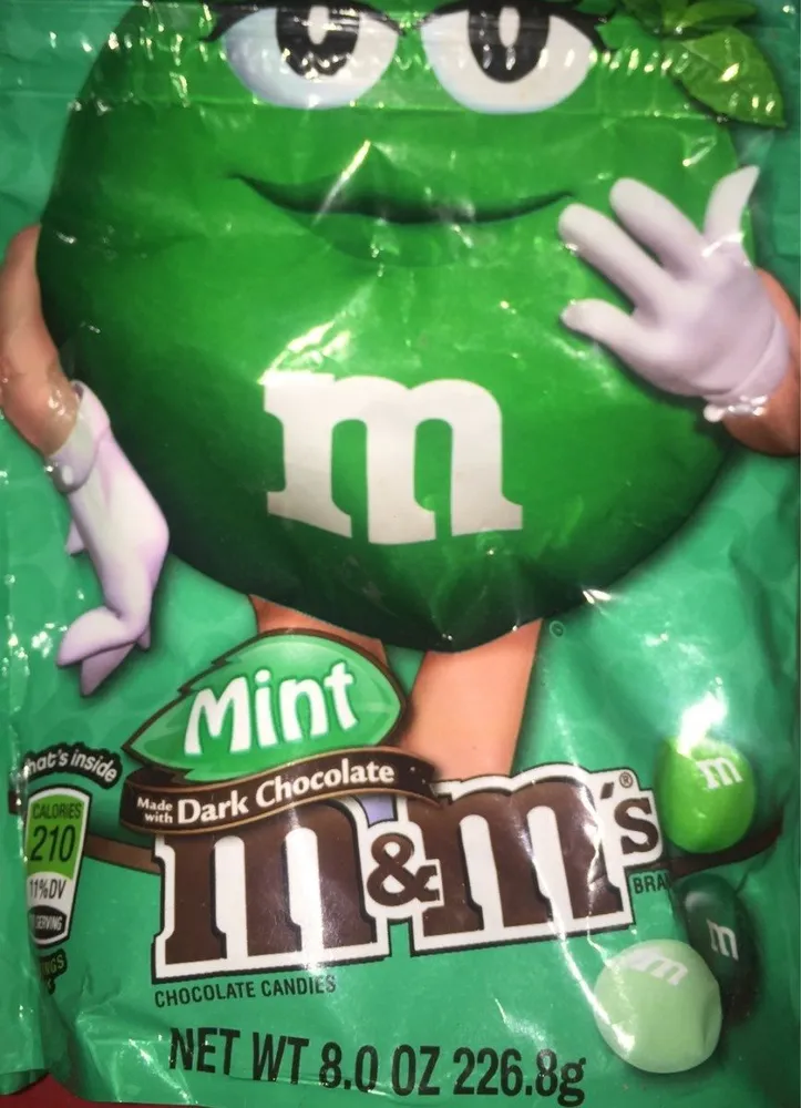 Chocolate candies, made with dark chocolate, mint