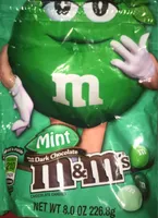 Chocolate candies, made with dark chocolate, mint