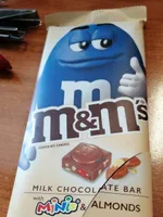 Milk chocolate bar with minis & almonds chocolate candies, milk chocolate