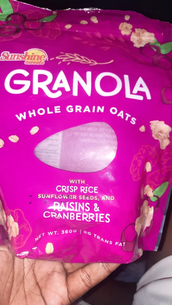 Granola Whole Grain Oats With Crisp Rice, Sunflower Seeds, Raisins & Cranberries