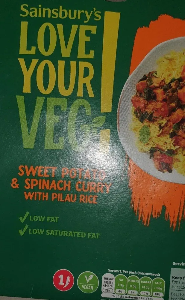 Sweet potato and spinach curry