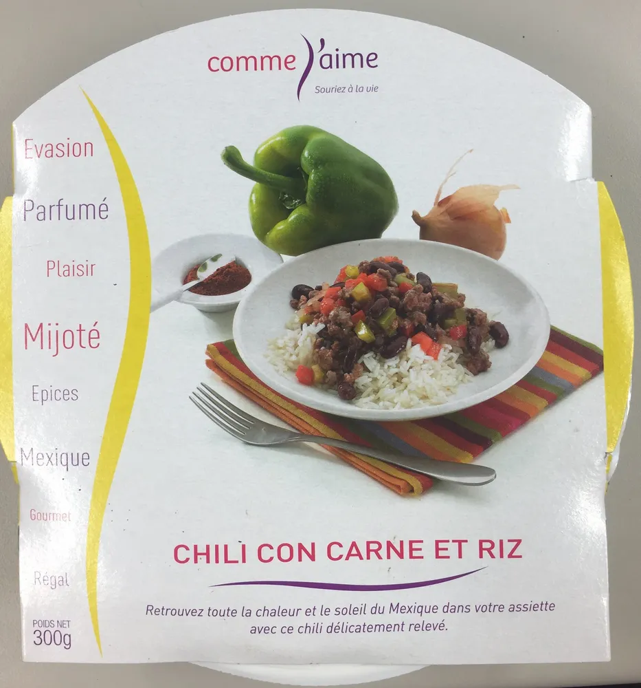 Chili con carne et riz