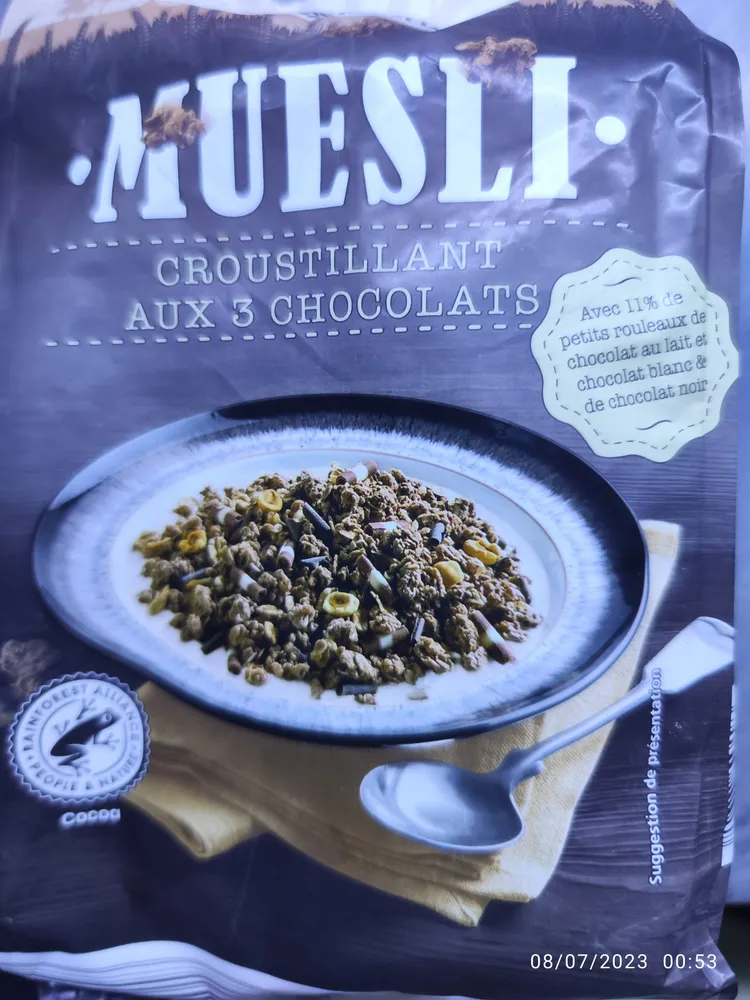 Muesli croustillant aux 3 chocolats