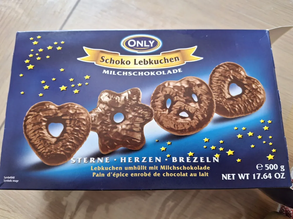 Schoko Lebkuchen Milchschokolade Sterne • Herzen • Brezeln