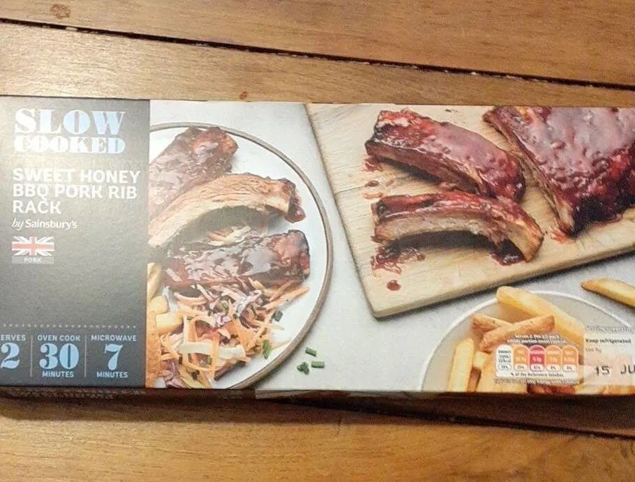 Sweet honey bbq pork rib rack