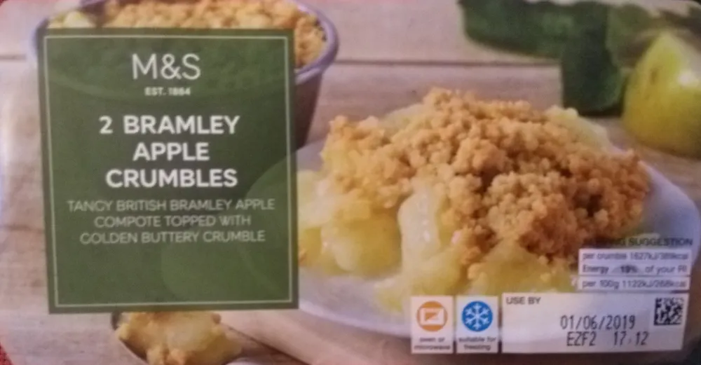 2Bramley apple crumbles
