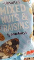 Unsalted mixed nuts and raisins