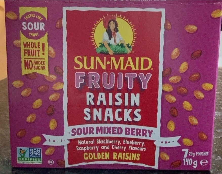 Sunmaid sour mixed berry raisins