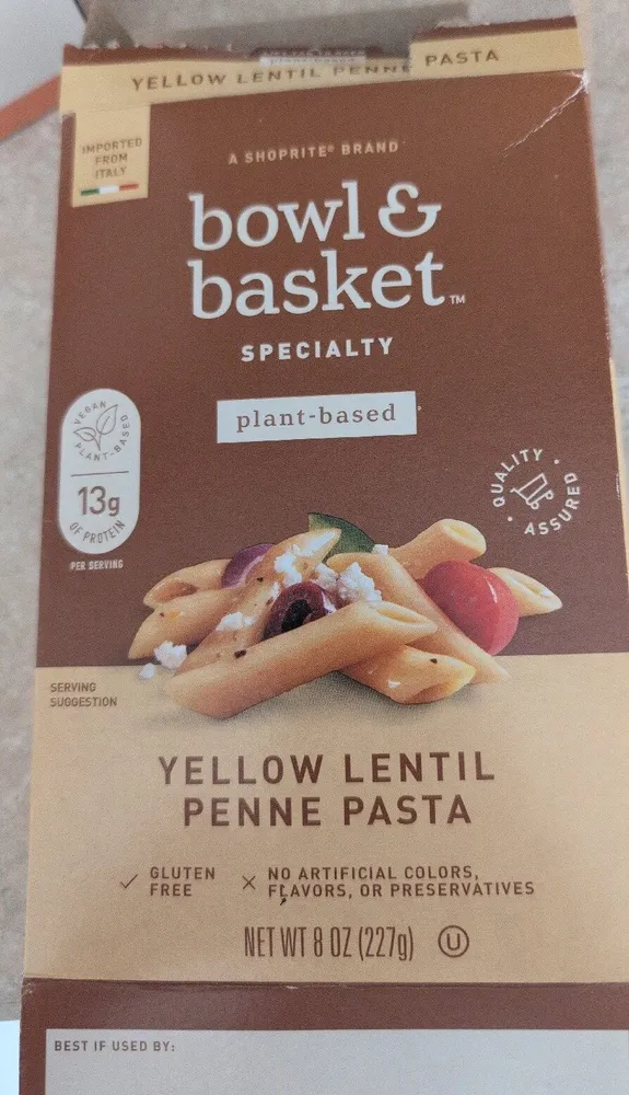 Yellow Lentil Penne Pasta